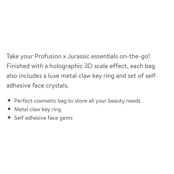Profusion Cosmetics Jurassic World Park Visitor Cosmetic Bag & Body Gem Set - Picture 5 of 5